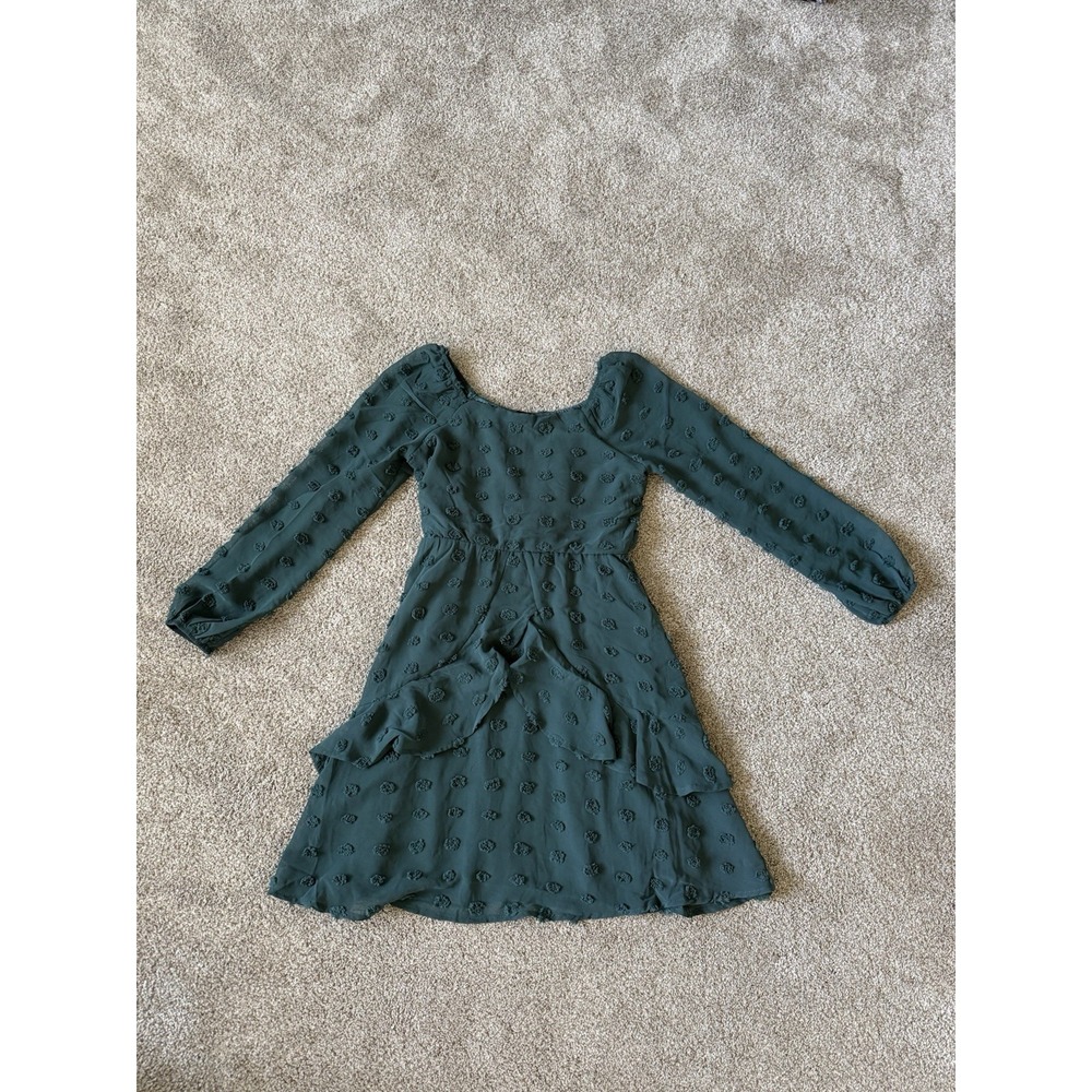Trixxi Girl Girls Dress Large Tie Back, Layered Front, Sheer Fabric Textured